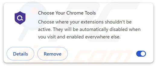Choose Your Chrome Tools Unwanted Extension