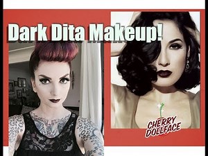 Dark Dita Von Teese Goth Vintage Makeup Tutorial by CHERRY DOLLFACE
