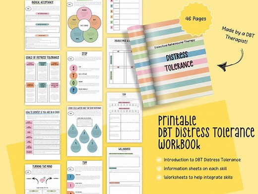 Printable DBT Distress Tolerance Workbook & Worksheets - Etsy