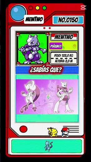 🧠 #Mewtwo y sus Mega Evoluciones X y Y en 20s #pokemon #pokedex #kanto