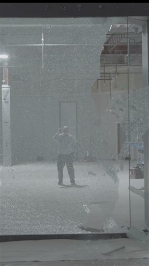 …and the glass wall finally comes down.