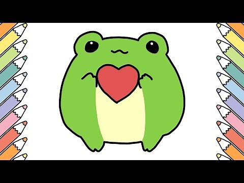 Draw a Cute FROG Easy step by step for Kids and Toddlers