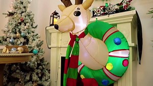 Amazon.com: Juegoal 4 FT Christmas Inflatable Rudolph Wreath, Lighted Blow Up Reindeer with Built in LED Lights, Indoor/Outdoor Xmas Holiday Decor, Light Up Front Door Window Lawn Yard Garden Decorations : Patio, Lawn & Garden