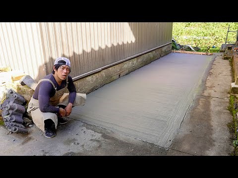 [DIY] I tried pouring concrete almost entirely by hand...