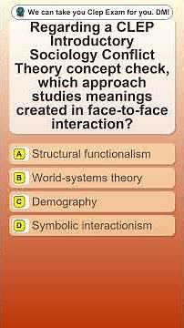 CLEP Introductory Sociology Conflict Theory