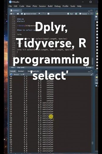 Learn to use Select in R, Tidyverse and Dplyr #coding #datascience #tidyverse