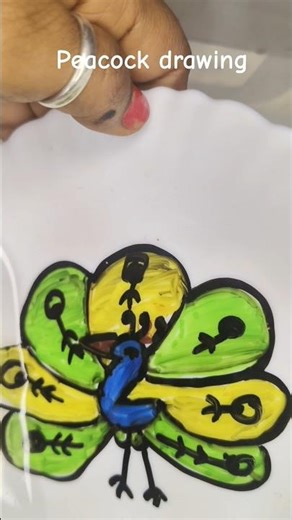 Beautiful Peacock Drawing 🦚 | Easy Step-by-Step Drawing Tutorial #shorts #peacockdrawing #drawing