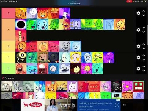Racking every BFDI character (Part 1)