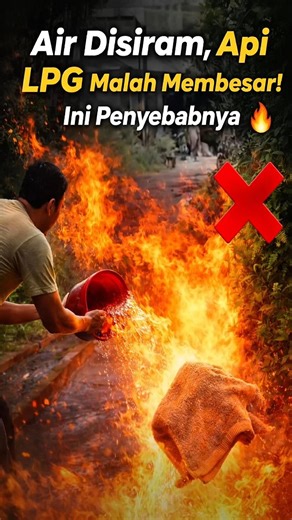 Air Disiram, Api LPG Malah Membesar! Ini Penyebabnya #berbagiinfo #facts #videoviral #infoviral