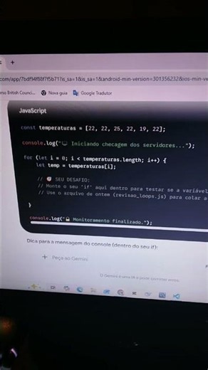 Praticando JAVASCRIPT com Inteligência Artificial! 💻⚡ #shorts