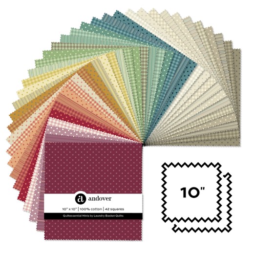 Andover - Laundry Basket Quilts - Quiltessential Minis 10 Inch Square 42 PCS - A3S | The Wee Fabric Shop - St. Andrews, New Brunswick