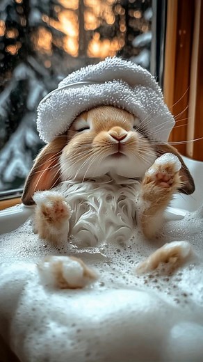 72K views · 1.6K reactions | Good morning from Bunny First — a bubble bath, like I’m on vacation in the Maldives And then, when the water gets cold and my ears get wet — I turn into a superhero, ready to handle all the important stuff! #cartoonshorts #goodmorning #america #funny #cute #bunny #morningvibes #cutebunny | V.AI. Creator | Facebook