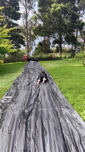 Homemade Waterslide Fun With Builders Plastic