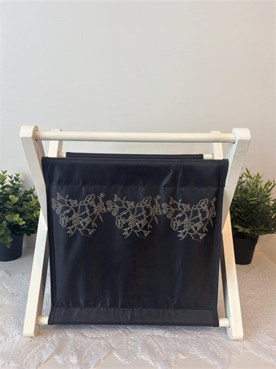 Foldable Storage Basket. Vintage Floral Pattern Knitting/sewing Basket With Wooden Base. Vintage Foldable Yarn Caddy, Storage Organizer. - Etsy