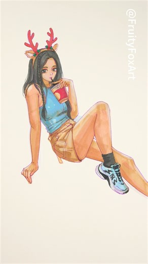 Female anatomy sketch drawing from photo reference #anime #art