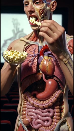 When You Eat Popcorn? | 3D Medical Animation #animation #easynutrition #relaxing #anatomy #facts