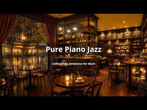 ( NO ADS ) Slow Jazz Music in Coffee Shop ☕ Cozy Paris Café Ambience for Relax, Study & Work