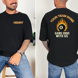 Custom Billiard Team T-shirt: Personalized 8 Ball Player Apparel - Etsy