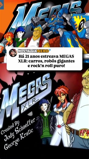 𝐌𝐚𝐱 𝐂𝐮𝐧𝐡𝐚 | 𝐍𝐨𝐬𝐭𝐚𝐥𝐠𝐢𝐚 𝐍𝐞𝐫𝐝® on Instagram: "#MegasXLR — 21 anos de pura nostalgia robótica! Quem lembra dessa joia dos anos 2000? Megas XLR estreou originalmente nos Estados Unidos no Cartoon Network em 1º de maio de 2004, após ter passado por um episódio-piloto especial em 2002. Aqui no Brasil, o desenho ganhou espaço no SBT dentro do Bom Dia & Cia em 2005 — ou seja, faz 21 anos que nossos olhos viram pela primeira vez esse robô gigante tunado e seu piloto radical invadirem 