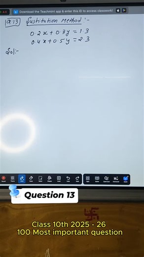 Er Shashi Amodiya on Instagram: "Substitution method 🔥 Class 10th Maths.. . . . . . #cbse #10th #maths #instagram"