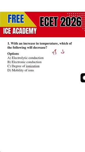 Ecet2026 free classes | physics & chemistry 🚀 | Q-109 ,#iceacademy,#ecet2026