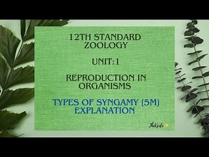Types of Syngamy [5mark] , 12th standard zoology, Unit.1 Reproduction in organisms. TNstate board