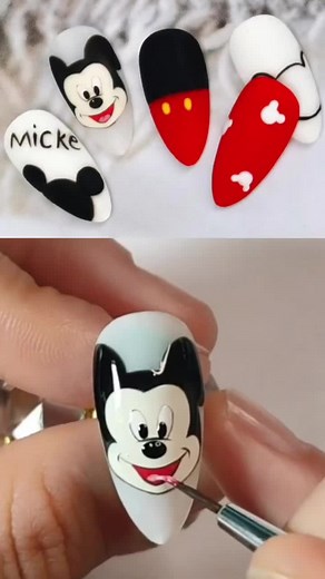 Micky Mouse painting tutorial #micky #mickymouse #mickymousenails #nailsdisney #nailscartoon #nailpainting #cutenails #lovelynails #adorablenails #nailtechcheck #nails #forupage