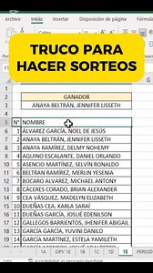 Aprende este truco para hacer sorteos #excelparanegocios #excelparacontadores #excelparaauditores #excelparaprofesionales #excelparaabogados | Aprendizaje de Informatica