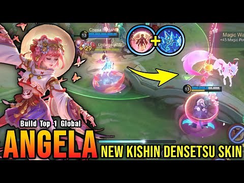 MVP Plays!! Strings of Fate Angela New KISHIN DENSETSU Skin!! - Build Top 1 Global Angela ~ MLBB