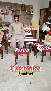 Handmade wooden stool set , customize stool set #creativeadeel #stoolset #AdeelAkbar #chairs #trend #homedecor #customized #stools #handmade | Creative Adeel