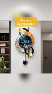 Upgrade Your Wall with a Smart, Silent Clock ✨  This LED silent wall clock features a multifunction display, voice activation, and a pendulum for a modern touch.  Practical and stylish—perfect for any room! | Homary | Facebook