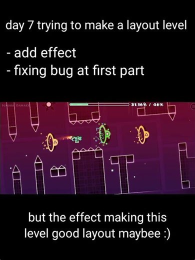 day 7 trying to make a layout level #geometrydash #gd #shorts