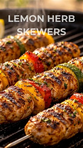 Grilled Lemon Herb Chicken Skewers — The Zest Secret That Makes the Marinade Work #foodshorts