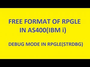 STRDBG Command | How to debug a RPGLE Program | RPGLE Free Form in AS400 (IBM i) | VCP Technology