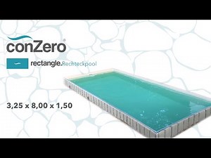 conZero Rechteckpool 3,25 x 8,00 x 1,50 mit Ecktreppe