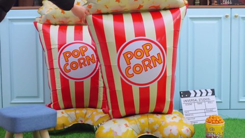 4 Pack 4ft Giant Standing Popcorn Balloons 3D Circus Carnival Foil Popcorn Balloons for Movie Theme Circus Carnival Back to School Birthday Baby Shower Christmas Party Decorations Gifts