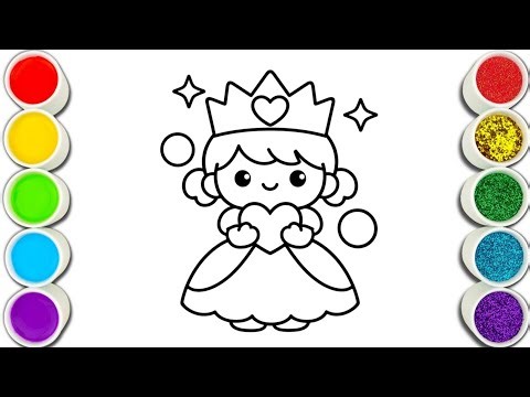 👑 Easy Princess Drawing Step by Step | Heart Princess Art
