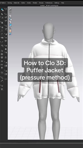 Quick tutorial for Puffer Jacket in Clo 3D #digitalfashion #clo3d #pufferjacket #howto #fashiondesign #fashionbrand #sewing #3d #3dfashion