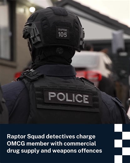 Raptor Squad detectives have charged a Comanchero Outlaw Motorcycle Gang (OMCG) member with the supply of prohibited firearms and drugs in Sydney’s south-west. MORE INFORMATION ➡️ https://www.police.nsw.gov.au/news/article?id=122812 | NSW Police Force
