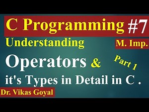 #7 Operators and its Types in C Language (Part 1) with Notes | C Programming | C Language
