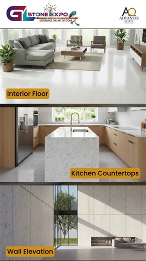GL Stone Expo on Instagram: "Bring the crisp, clean beauty of a winter landscape indoors with Alpine Winter quartz ❄️✨. Whether you're looking for the perfect kitchen island, a durable floor, or a stunning wall elevation, this stone delivers on both style and substance. Why you'll love it: 💎 Polished Finish for a high-end look. 🛡️ Scratch & Chip Resistant for busy households. 🧼 Low-Maintenance & Non-Porous—spend less time cleaning and more time living! Ready to transform your space? We have i