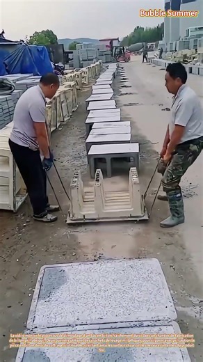 Démoulage du béton : extraction d'un bac durci de son moule