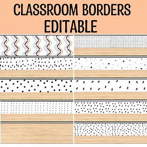 Bulletin Board Borders, Boho Neutral Classroom Borders, Schoolroom Borders