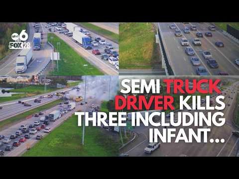 Man driving semi-truck crashes, kills three, including an infant