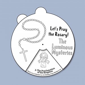 Learning the Rosary Printable Featuring the Luminous Mysteries in a Spinner Wheel, Perfect Sunday School Activity or Christian Coloring Page - Etsy