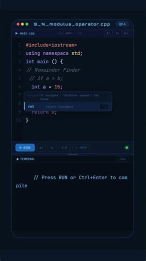 C++ Practice Q11 | Modulus Operator (%) in C++ #shorts