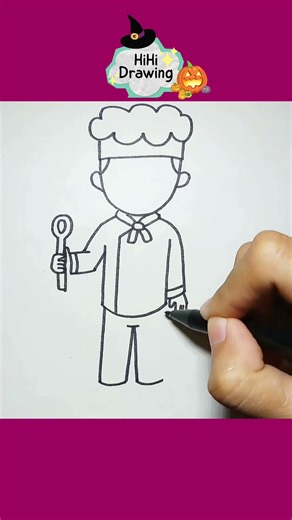 How To Draw a Chef Easily #chef #profession #hihidrawing #drawingtutorial #drawing
