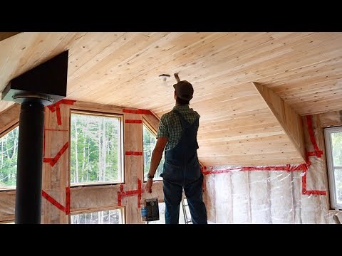 Cedar Ceiling Install | Off Grid Cabin Build