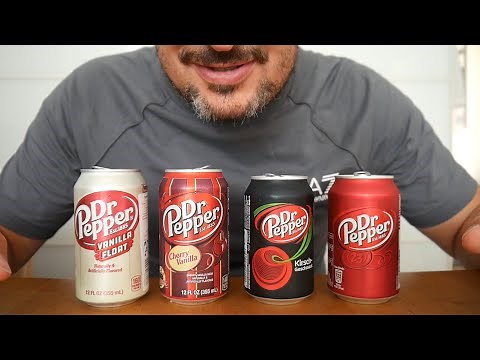 ASMR Drinking Sounds – Dr Pepper Taste Test – 4 flavors