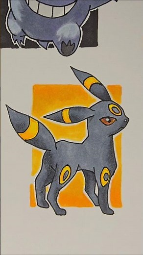 How to Draw Umbreon Pokemon Colouring Markers
